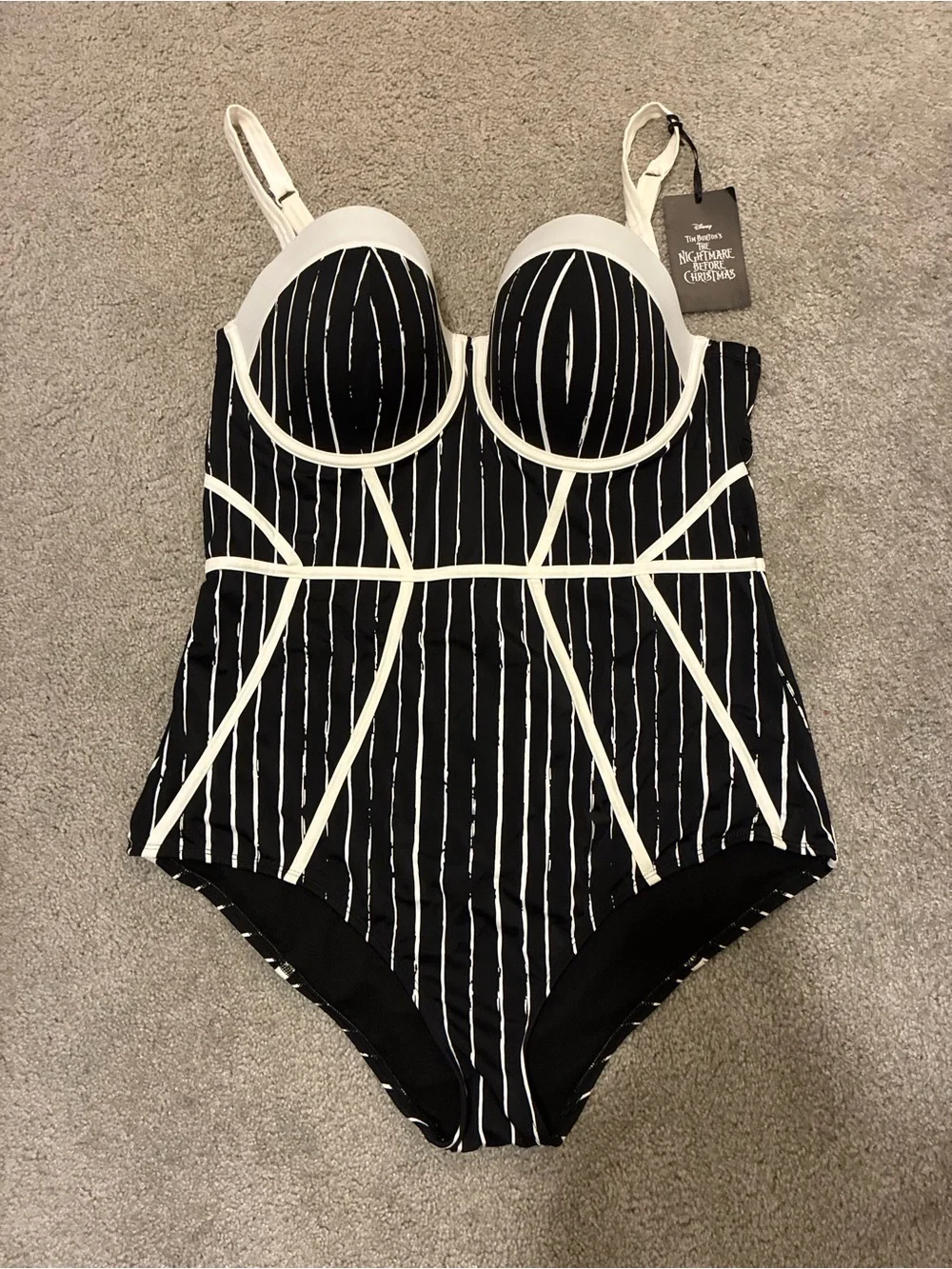 !NWT! Torrid Nightmare Before Christmas Jack Skellington One Piece Swim Suit Wom